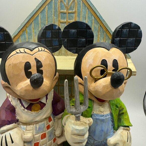 Disney Showcase Coll Jim Shore Traditions Homegrown Mickey & Minnie Figurine - Picture 3 of 8